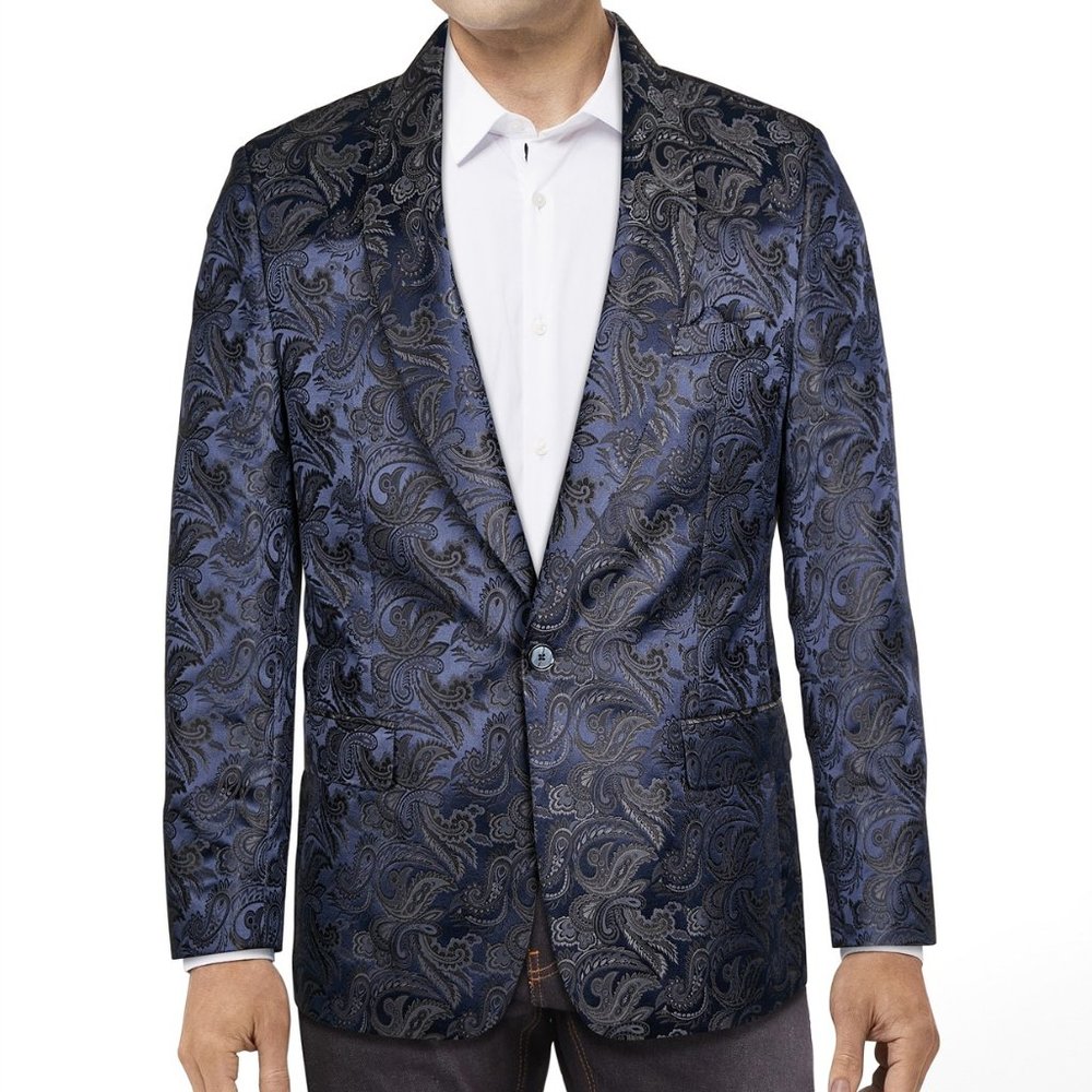 Tallia Men's Navy Jacquard Dinner Jacket